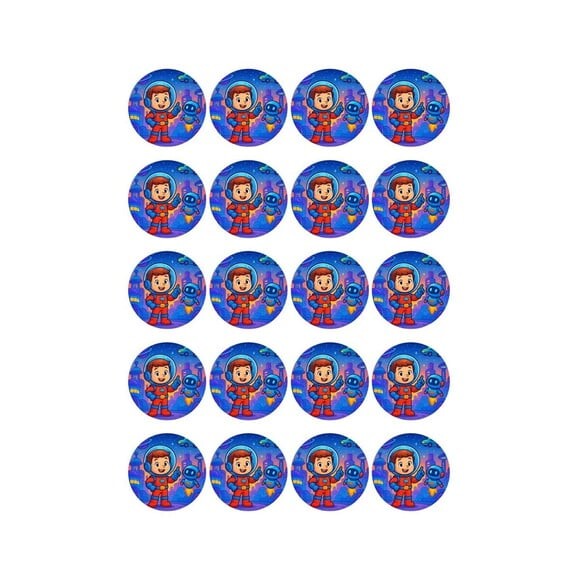 Adesivo Personalizado Latinha 5cm Futurismo Infantil