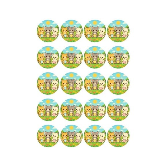 Adesivo Personalizado Latinha 5cm Gatinhos Baby