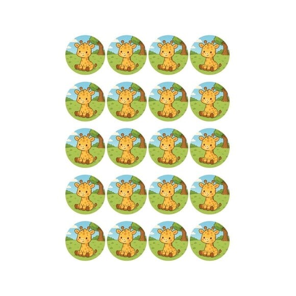 Adesivo Personalizado Latinha 5cm Girafinha Baby