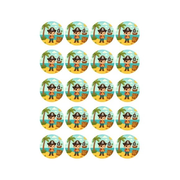 Adesivo Personalizado Latinha 5cm Ilha Pirata