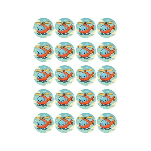 Adesivo Personalizado Latinha 5cm Helicóptero