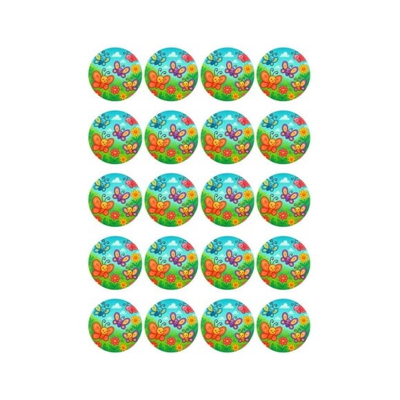 Adesivo Personalizado Latinha 5cm Jardim das Borboletas