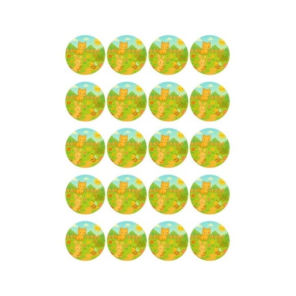 Adesivo Personalizado Latinha 5cm Jardim dos Bichinhos