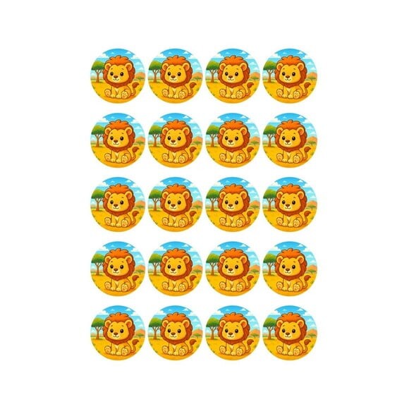 Adesivo Personalizado Latinha 5cm Leão Baby