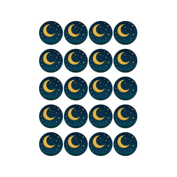 Adesivo Personalizado Latinha 5cm Lua e Estrelas