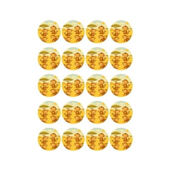 Adesivo Personalizado Latinha 5cm Macaquinhos