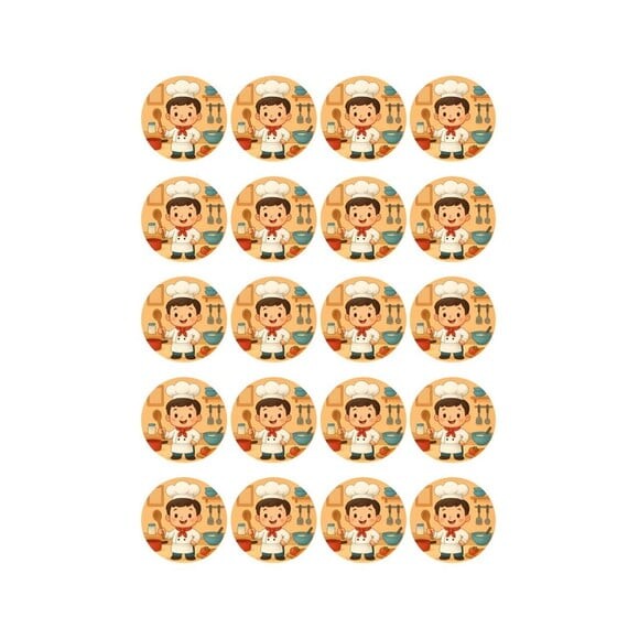 Adesivo Personalizado Latinha 5cm Mini Chefe Menino