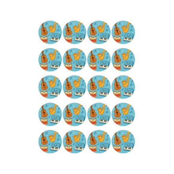 Adesivo Personalizado Latinha 5cm Músicas Instrumentos