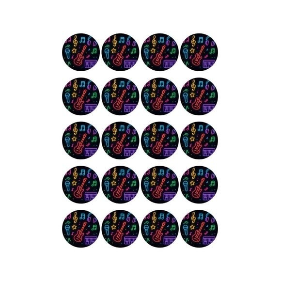 Adesivo Personalizado Latinha 5cm Neon Musical
