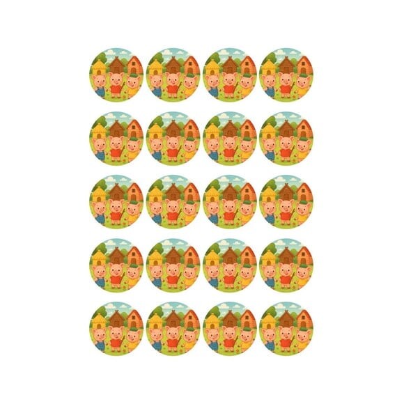 Adesivo Personalizado Latinha 5cm os Três Porquinhos