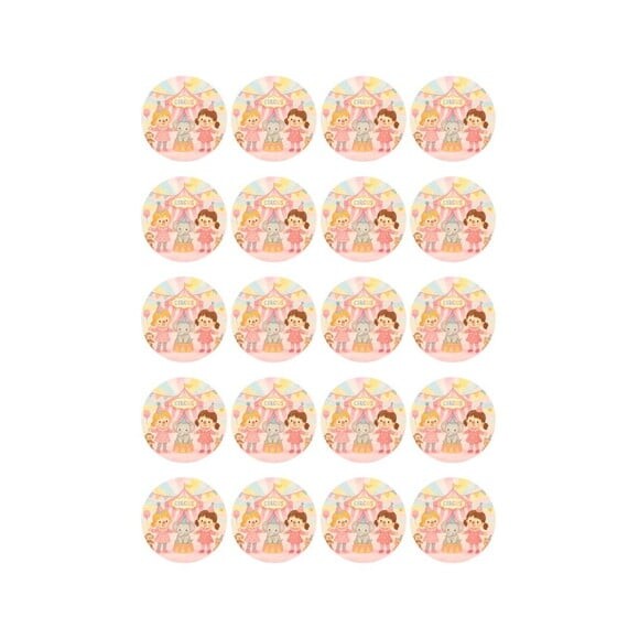 Adesivo Personalizado Latinha 5cm Palhacinhas Aquarela