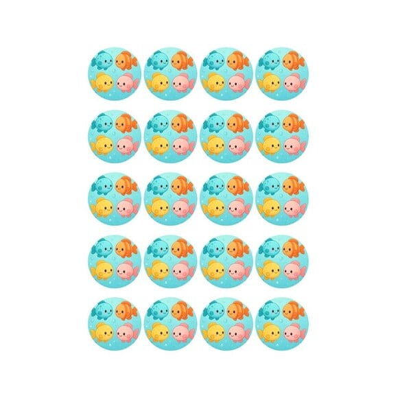 Adesivo Personalizado Latinha 5cm Peixinhos Baby
