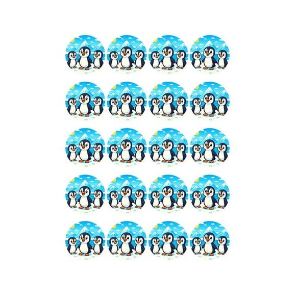 Adesivo Personalizado Latinha 5cm Pinguins