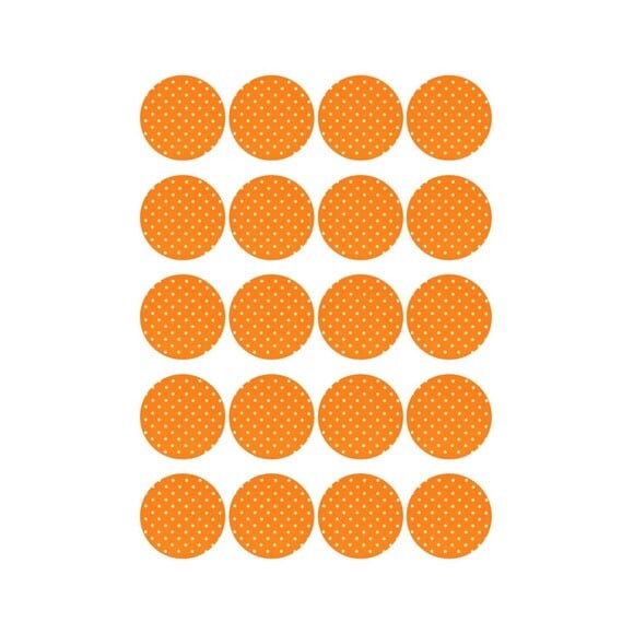 Adesivo Personalizado Latinha 5cm Poá Laranja