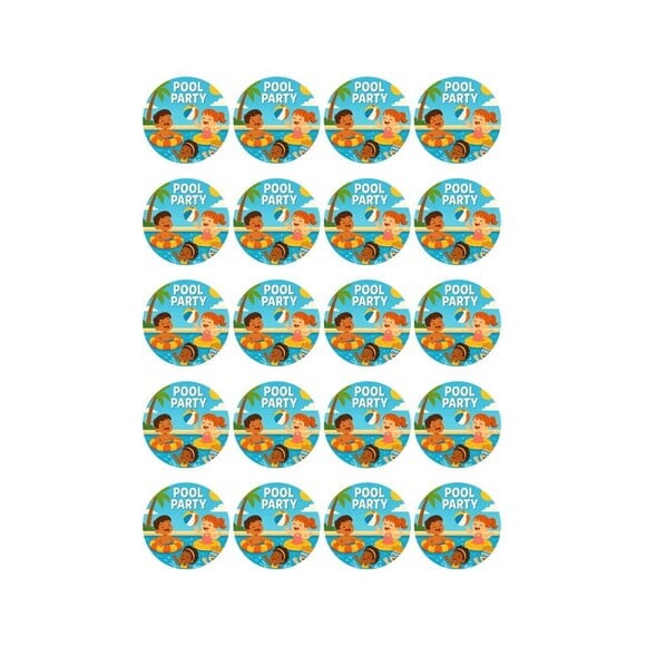 Adesivo Personalizado Latinha 5cm Pool Party