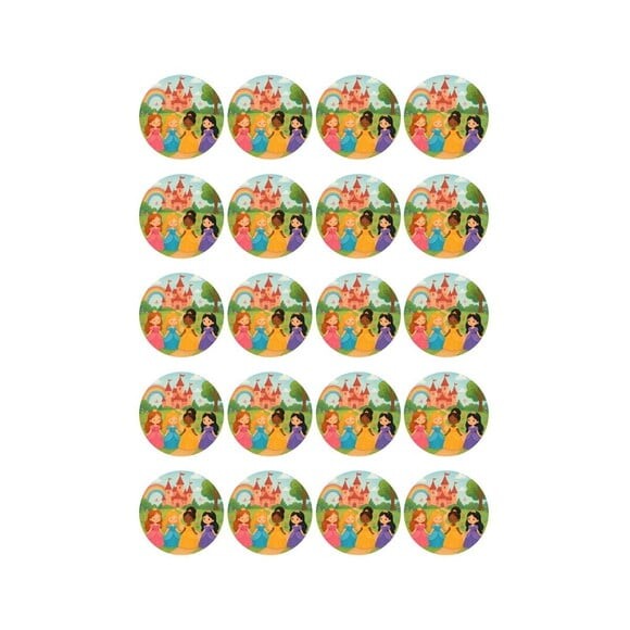 Adesivo Personalizado Latinha 5cm Princesas Encantadas