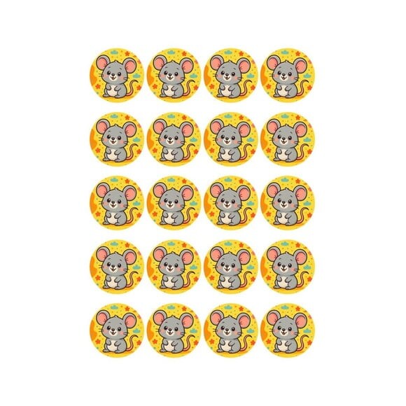 Adesivo Personalizado Latinha 5cm Ratinho Fofo