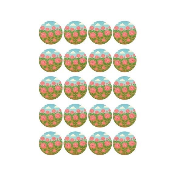 Adesivo Personalizado Latinha 5cm Rosas Fofas