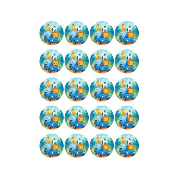 Adesivo Personalizado Latinha 5cm Safari Azul