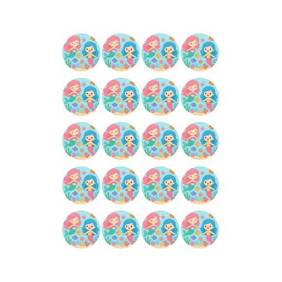Adesivo Personalizado Latinha 5cm Sereias