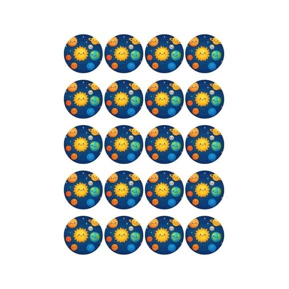 Adesivo Personalizado Latinha 5cm Sistema Solar