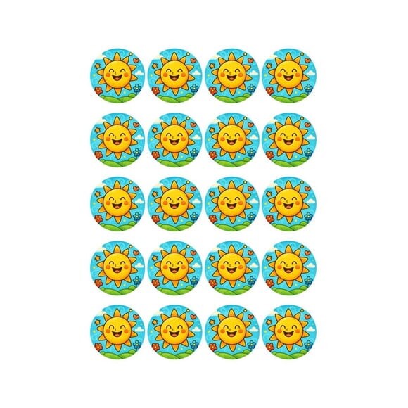Adesivo Personalizado Latinha 5cm Sol Sorridente