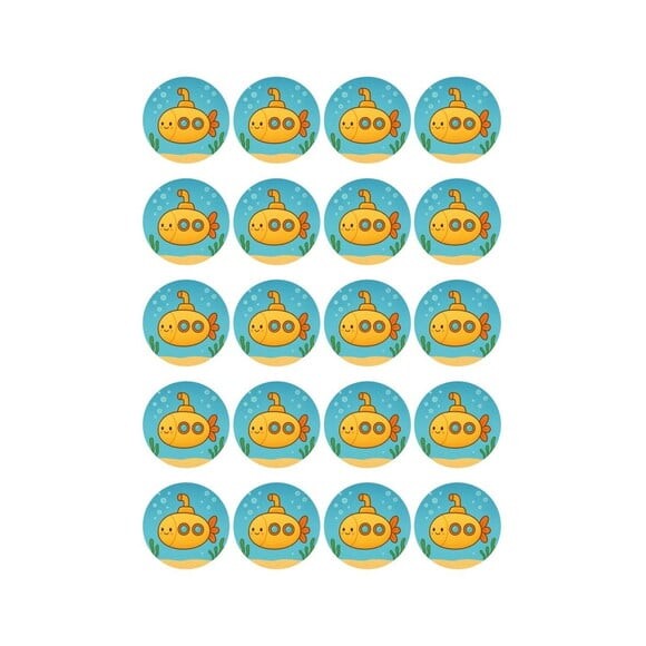 Adesivo Personalizado Latinha 5cm Submarino
