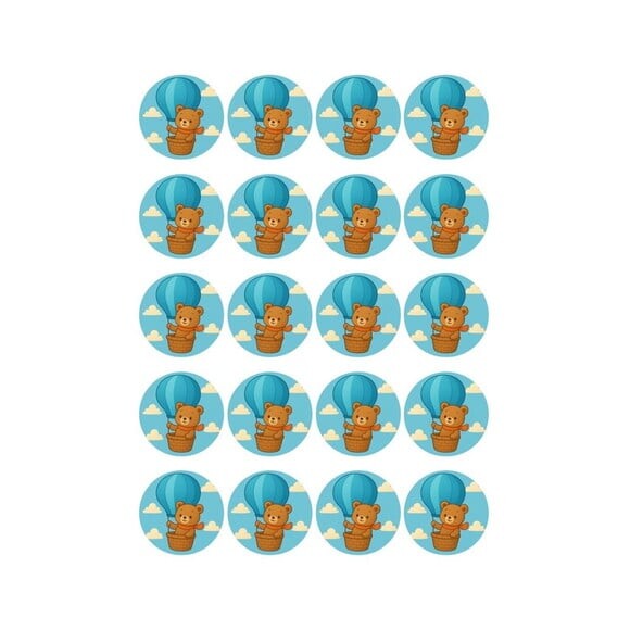 Adesivo Personalizado Latinha 5cm Ursinho Baloeiro