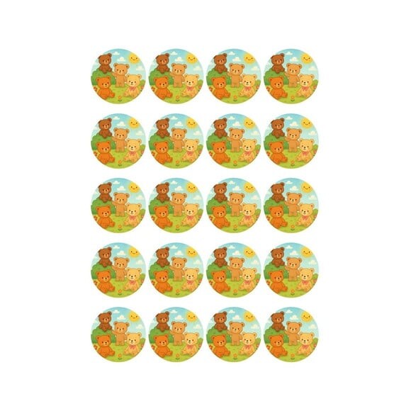 Adesivo Personalizado Latinha 5cm Ursinhos
