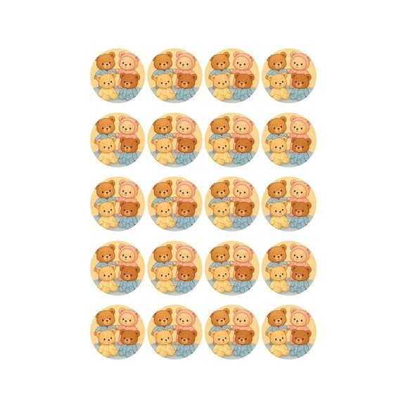 Adesivo Personalizado Latinha 5cm Ursinhos de Pijama