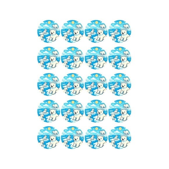 Adesivo Personalizado Latinha 5cm Ursos Polares