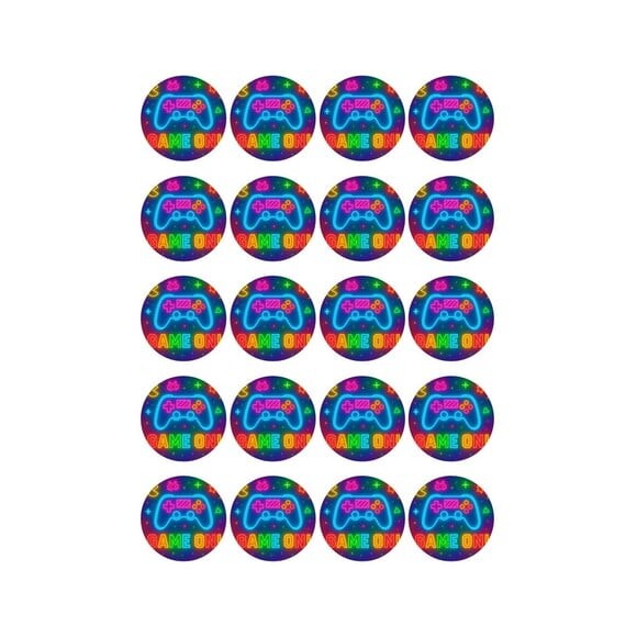 Adesivo Personalizado Latinha 5cm Video Game Neon