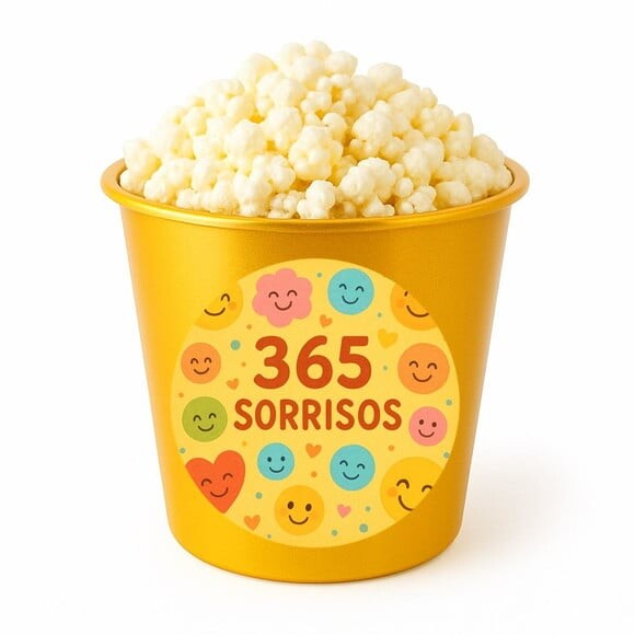 Balde de Pipoca Personalizado Infantil 365 Sorrisos