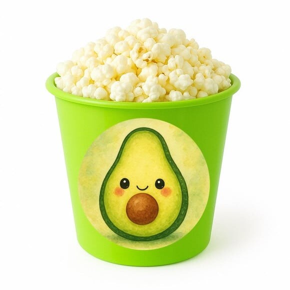 Balde de Pipoca Personalizado Infantil Abacate