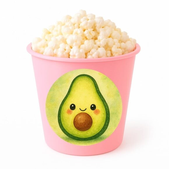 Balde de Pipoca Personalizado Infantil Abacate