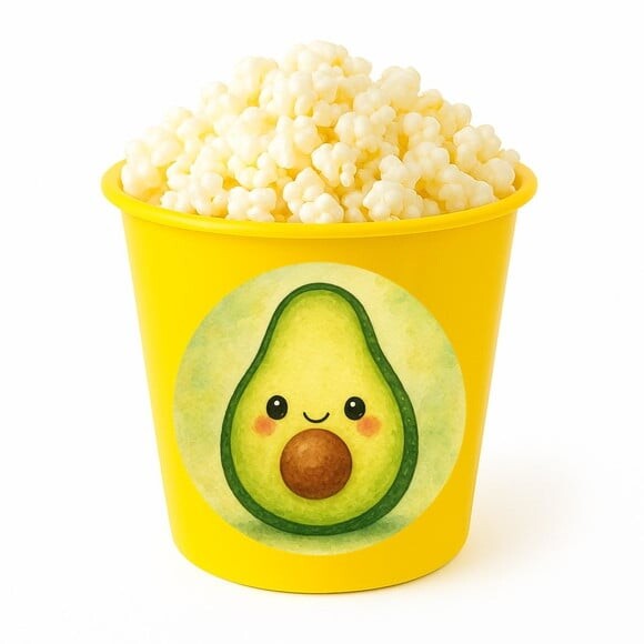 Balde de Pipoca Personalizado Infantil Abacate