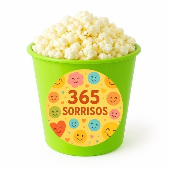 Balde de Pipoca Personalizado Infantil 365 Sorrisos