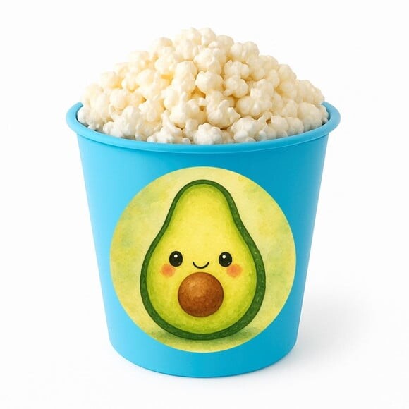 Balde de Pipoca Personalizado Infantil Abacate