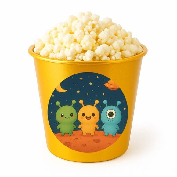 Balde de Pipoca Personalizado Infantil Alienígenas Fofos