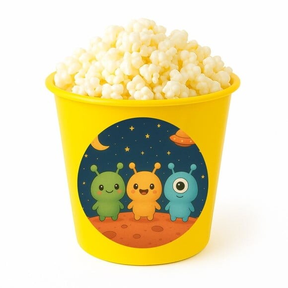 Balde de Pipoca Personalizado Infantil Alienígenas Fofos