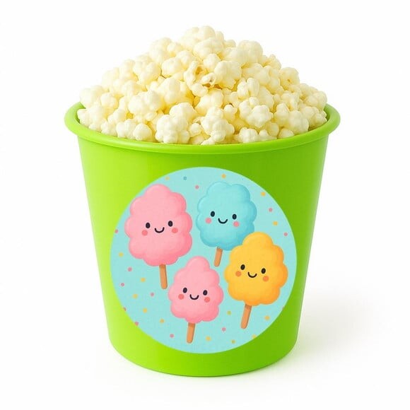 Balde de Pipoca Personalizado Infantil Algodão Doce