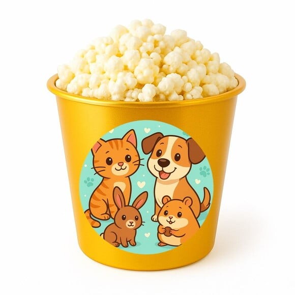 Balde de Pipoca Personalizado Infantil Animais de Estimação