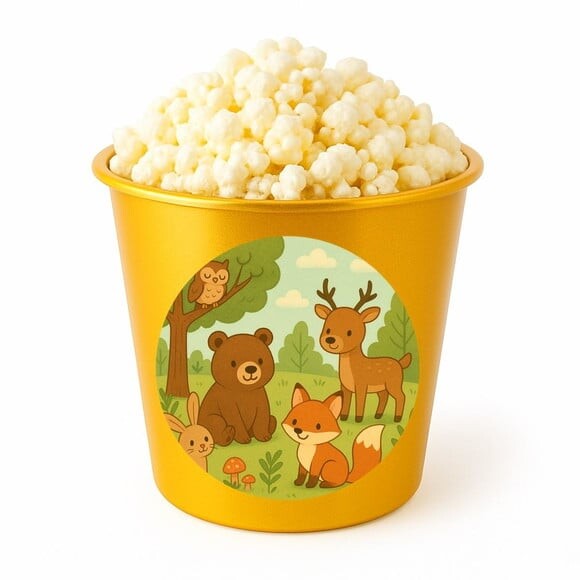 Balde de Pipoca Personalizado Infantil Animais da Floresta