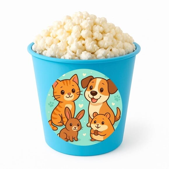 Balde de Pipoca Personalizado Infantil Animais de Estimação