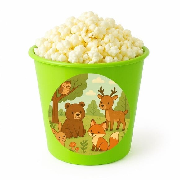 Balde de Pipoca Personalizado Infantil Animais da Floresta