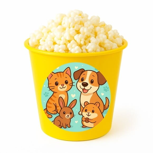 Balde de Pipoca Personalizado Infantil Animais de Estimação