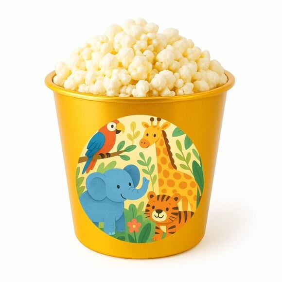 Balde de Pipoca Personalizado Infantil Animais Exóticos