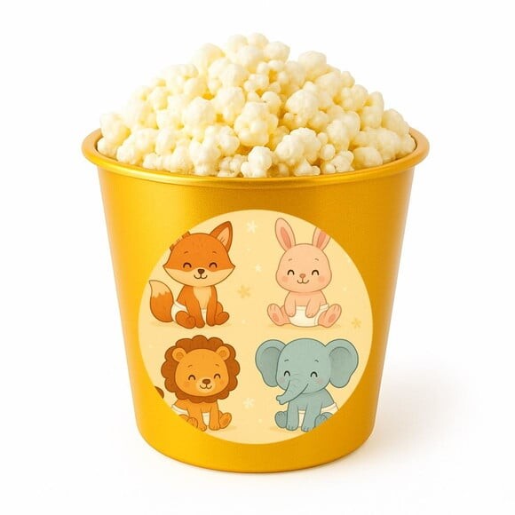 Balde de Pipoca Personalizado Infantil Animais Fofinhos Baby
