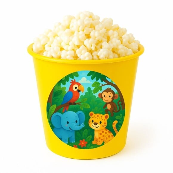 Balde de Pipoca Personalizado Infantil Animais Tropicais