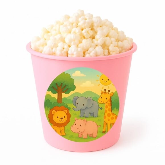 Balde de Pipoca Personalizado Infantil Animais Selvagens